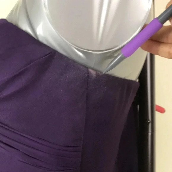 Purple eggplant strapless long bridesmaid dress 14 - Picture 15 of 17